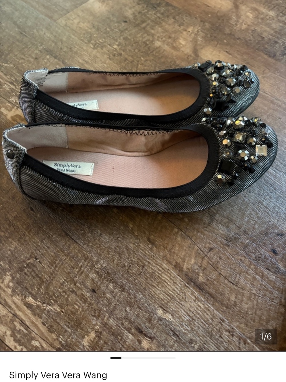 Black Embellished Ballet Flats